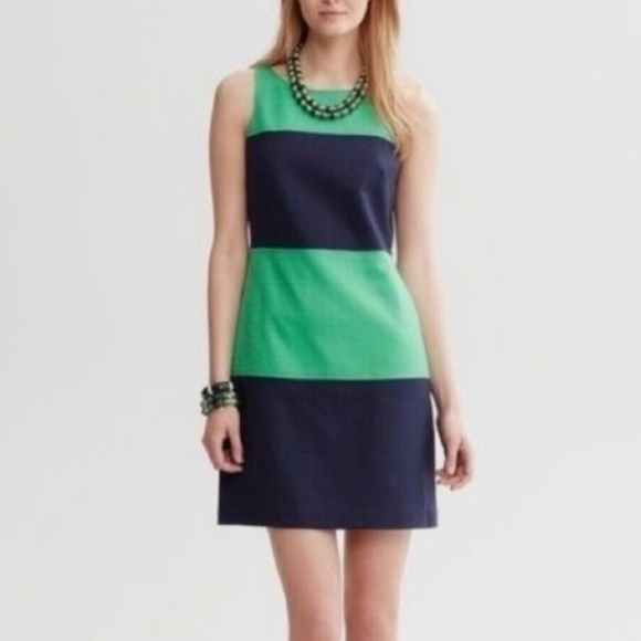 Banana Republic Dresses & Skirts - Banana Republic Nautical Shift Dress size 8 Green and Navy Striped Preppy NWT